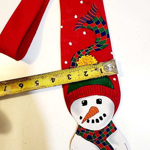Jolly Holly Red Hollidays Christmas Snow Man Tie - Picture 8 of 8